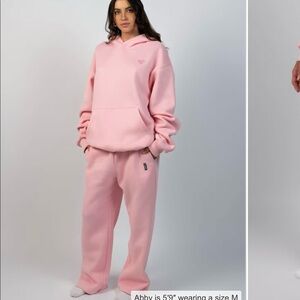 Comfrt Collection Pastel Edition peach hoodie & straight leg pant 2 PIECE SET.